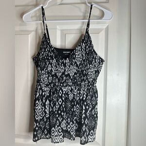 Old Navy Black and White Fitted Camisole with Spaghetti Straps